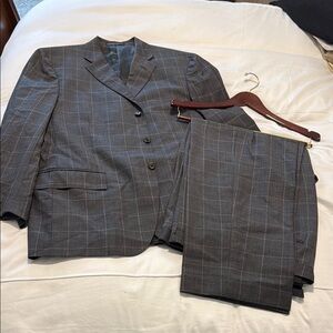 (Orig $1198) Men's Gray Checkered Suit